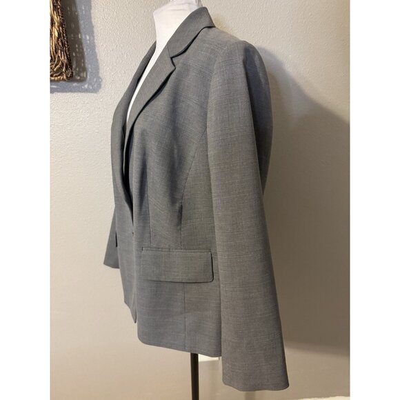 Kasper Separates Suit Jacket Blazer 14W Gray 2 Button Stretch Polyester NEW - Picture 6 of 12